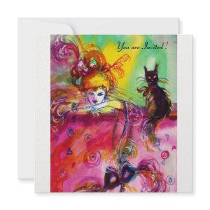 LADY WITH BLACK CAT /Mardi Gras  Masquerade Party