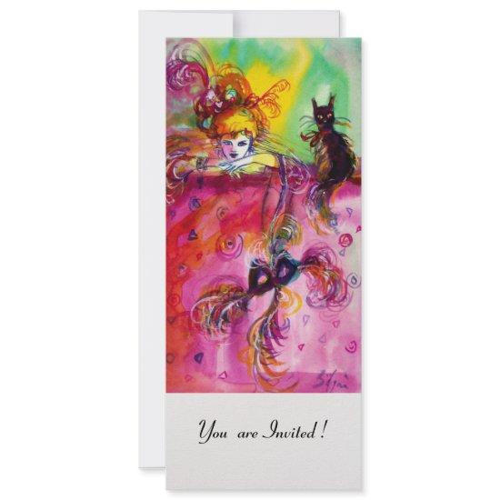 LADY WITH BLACK CAT /Mardi Gras  Masquerade Party