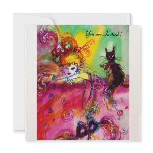 LADY WITH BLACK CAT /Mardi Gras  Masquerade Party