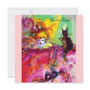 LADY WITH BLACK CAT /Mardi Gras  Masquerade Party