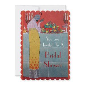 LADY WITH FRUITS AND TABLE SET DECO BRIDAL SHOWER