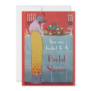 LADY WITH FRUITS AND TABLE SET DECO BRIDAL SHOWER