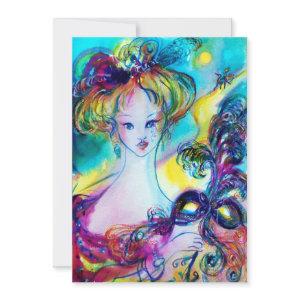 LADY WITH MASK / Venetian Masquerade Ball,black Announcement