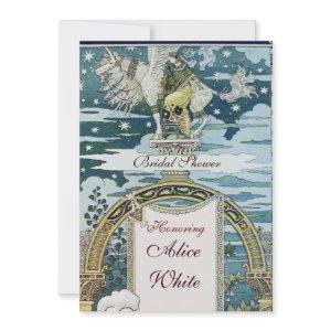 LADY WITH UNICORN BRIDAL SHOWER PARTY Blue White