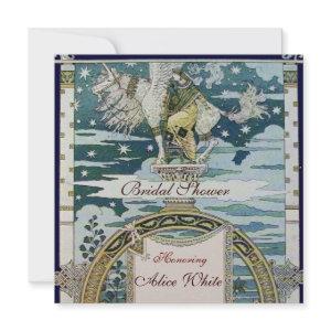 LADY WITH UNICORN BRIDAL SHOWER PARTY Blue White