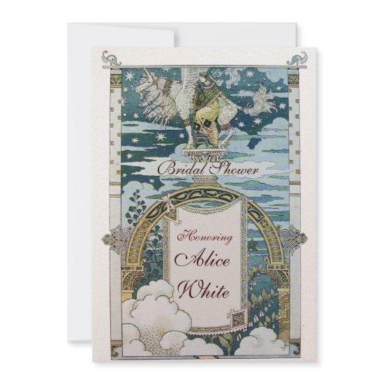 LADY WITH UNICORN BRIDAL SHOWER PARTY GOLD