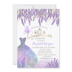 Lavander,String Lights,Glitter Dress Quinceanera