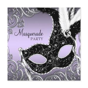 Lavender and Black Mask Masquerade Party