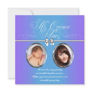Lavender and Teal Blue Purple Photo Quinceanera