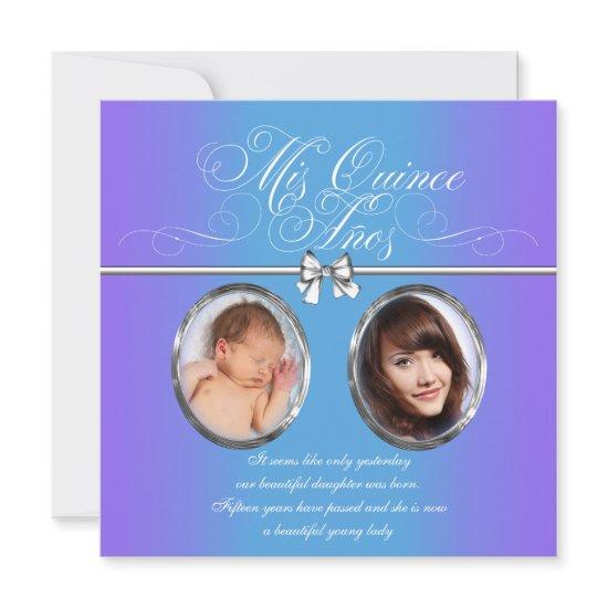 Lavender and Teal Blue Purple Photo Quinceanera