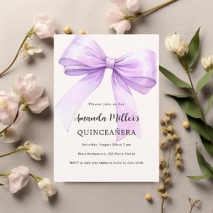 Lavender bow cream elegant Quinceanera