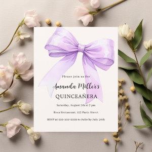 Lavender bow cream Quinceanera