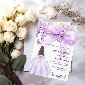 Lavender bow floral dress Quinceanera