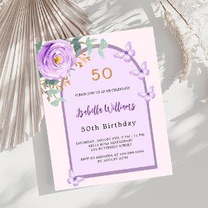 Lavender floral arch butterfly Birthday