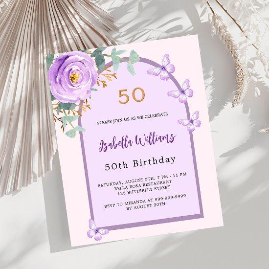 Lavender floral arch butterfly Birthday