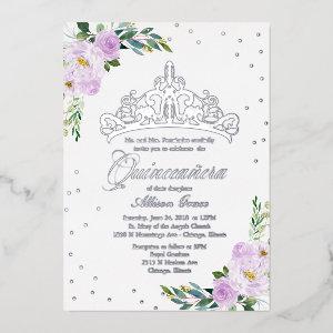 Lavender Floral Quinceanera Foil