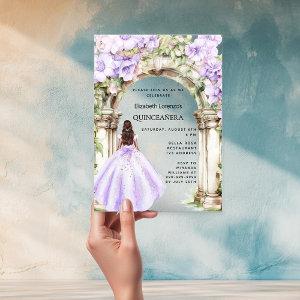 Lavender florals arch dress clear Quinceanera Acrylic