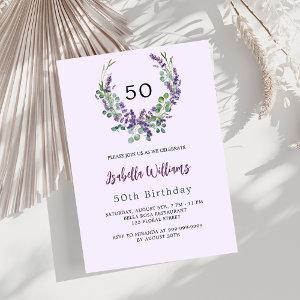 Lavender florals greenery lilac birthday