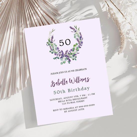 Lavender florals lilac budget birthday