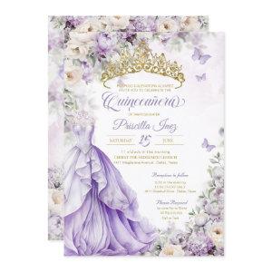 Lavender & Gold Butterfly Princess Quinceañera
