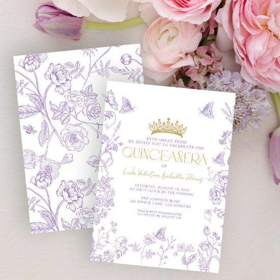 Lavender Gold Butterfly Quinceañera Quince Años