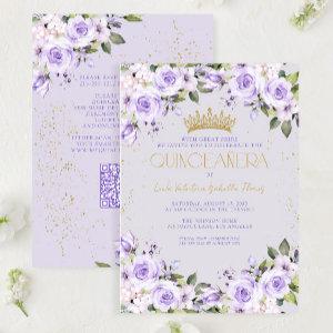 Lavender Gold Quinceañera Mis Quince QR Code