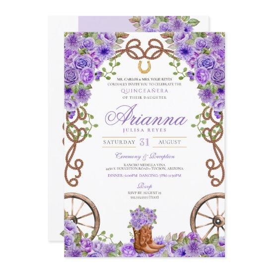 Lavender Light Purple Western Charra Quinceañera