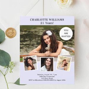 Lavender photo collage birthday