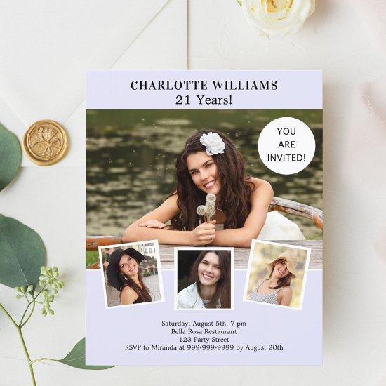 Lavender photo collage birthday