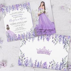 Lavender Photo Purple Floral Quinceañera