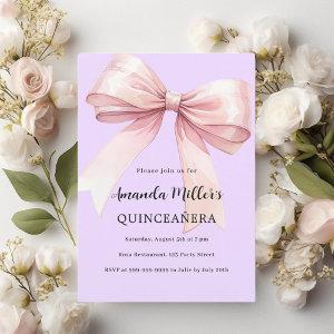 Lavender pink bow elegant Quinceanera