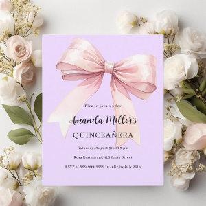 Lavender pink bow Quinceanera