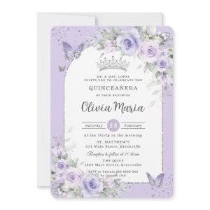 Lavender Purple Floral Butterflies Quinceañera