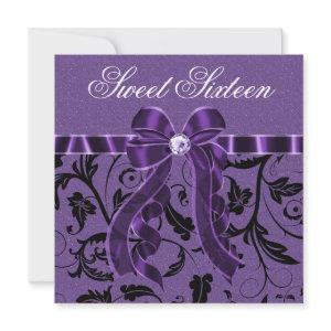 Lavender Purple Glitter Sweet Sixteen Birthday