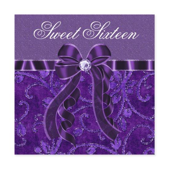 Lavender Purple Glitter Sweet Sixteen Birthday