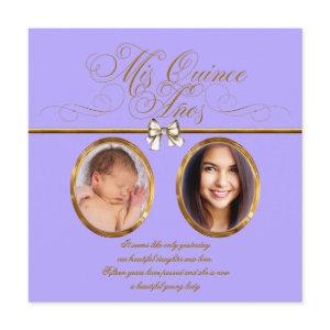 Lavender Purple Gold Photo Quinceanera