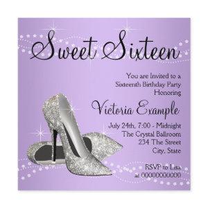 Lavender Purple High Heels Sweet 16 Party