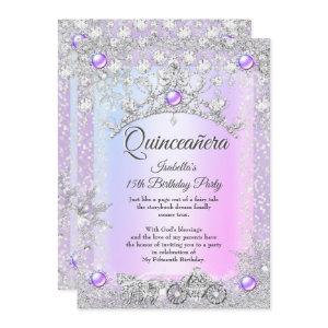 Lavender purple Quinceanera 15th Winter Carriage