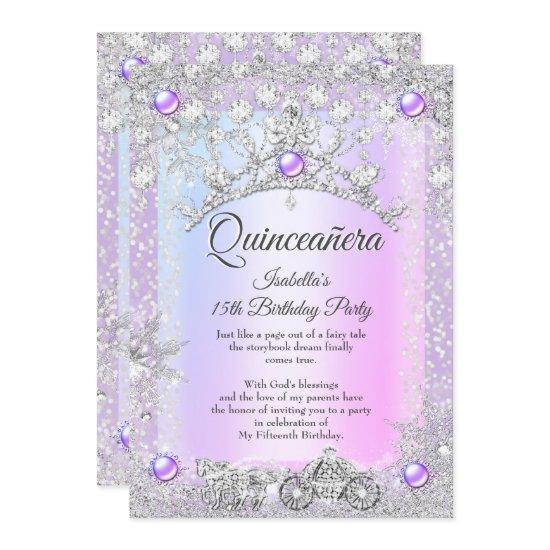 Lavender purple Quinceanera 15th Winter Carriage