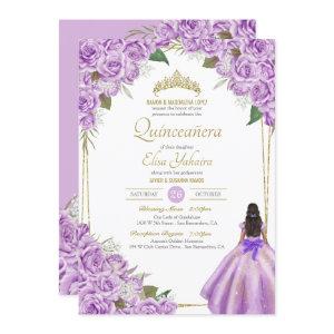 Lavender Purple Quinceanera Elegant Rose Floral