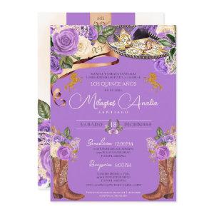 Lavender Purple Rose Fancy Charra Quinceanera