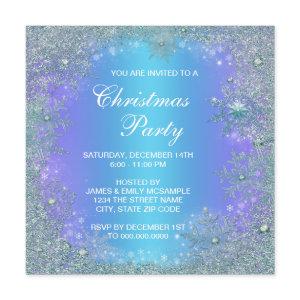 Lavender Purple Teal Blue Snowflake Christmas