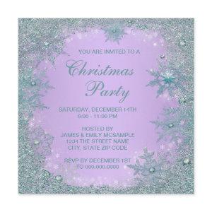 Lavender Purple Teal Blue Snowflake Christmas