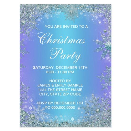 Lavender Purple Teal Blue Snowflake Christmas