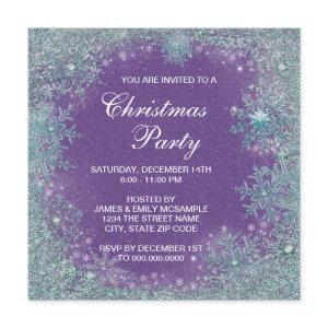 Lavender Purple Teal Blue Snowflake Christmas