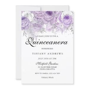 Lavender Purple White Silver Flowers Quinceanera