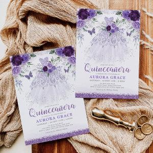 Lavender Quinceañera Princess Dress Butterflies