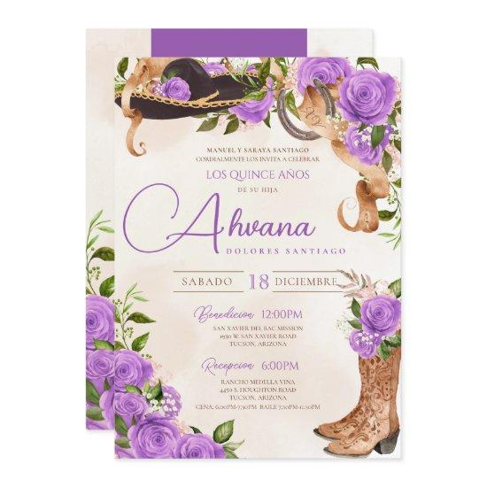 Lavender Quinceanera Roses Vintage Charro Western