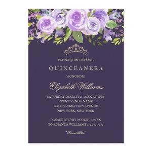 Lavender Rose Floral Quinceanera
