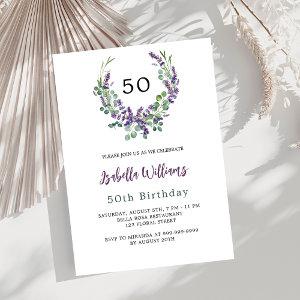 Lavender violet florals greenery luxury birthday